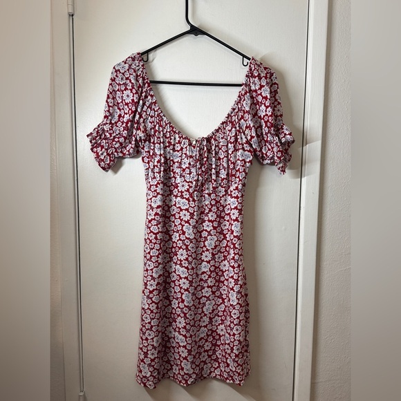 Auguste the Label Mila June Floral Red White Blue Mini Peasant Dress Size US 4 - Picture 2 of 16